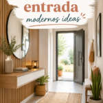 Entrée moderne avec un style minimaliste et des couleurs douces
