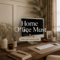 Un bureau à domicile bien aménagé avec des meubles modernes et des accessoires pratiques.