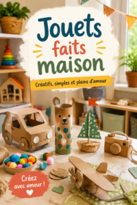 Jouets faits maison colorés sur une table