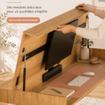 Un intérieur contemporain avec des meubles modulaires bien agencés pour optimiser l'espace.