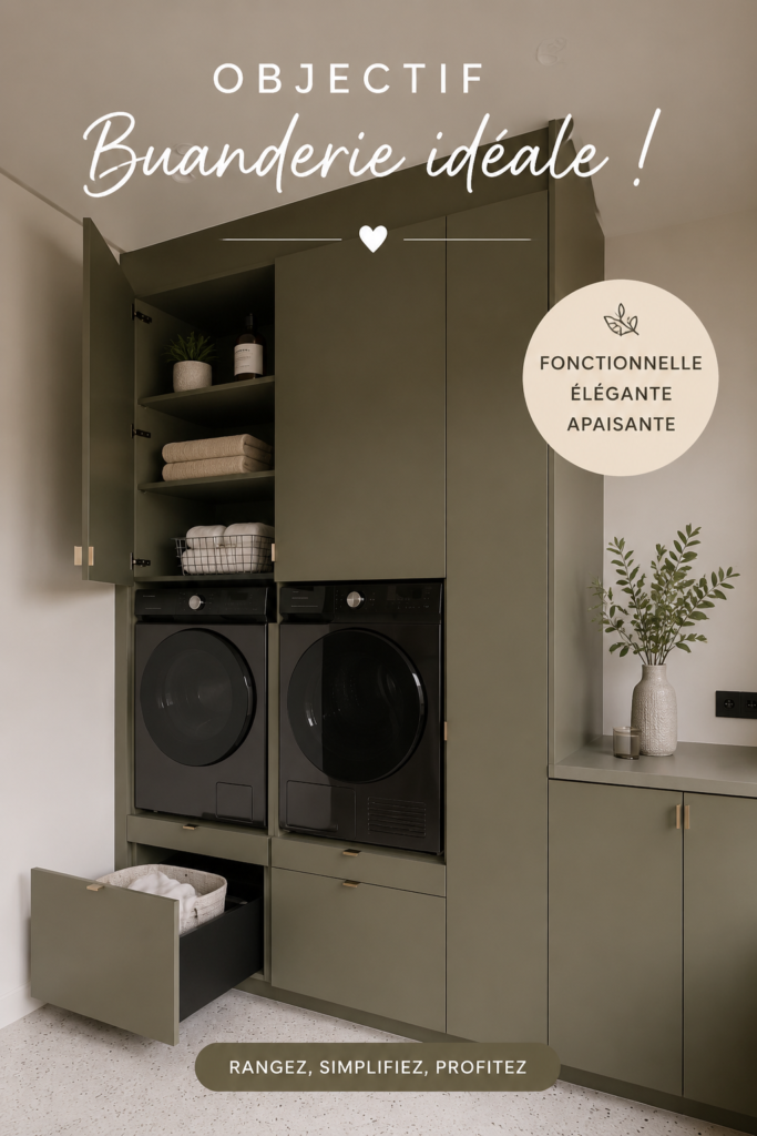 Femme heureuse utilisant une machine à laver pour un linge propre
