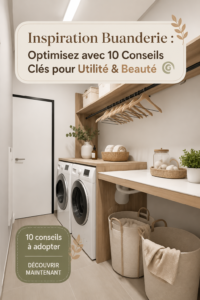 Une buanderie moderne avec un aménagement pratique et esthétique.