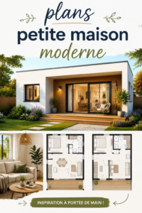 Un plan de petite maison moderne avec des lignes épurées et une façade contemporaine