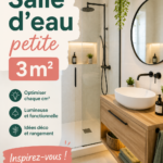 Salle d'eau moderne et optimisée de 3m2 avec des rangements pratiques.