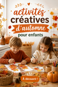 Une chambre d'enfant décorée avec des créations artistiques d'automne.