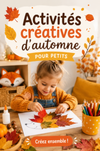 Activités créatives d'automne pour enfants, avec des feuilles et de la peinture.
