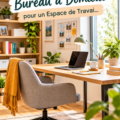 Un bureau à domicile élégant et chaleureux avec des éléments de décoration raffinés.