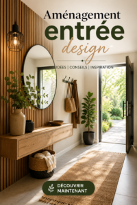 Entrée design moderne avec meubles en bois et éléments décoratifs