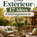 Aménagement extérieur accueillant avec mobilier et plantes