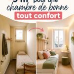 Transformation d'une chambre de bonne en un espace cosy et fonctionnel.