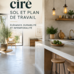 Un intérieur moderne mettant en avant un sol en béton ciré élégant.