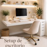 Un bureau cosy et inspirant avec des plantes et une décoration chaleureuse