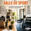 Bureau à domicile avec équipement de sport intégré, mettant en valeur un espace multifonctionnel.