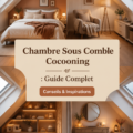 Chambre cocooning sous les combles avec des tissus doux et un éclairage chaleureux
