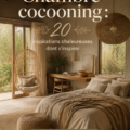 Chambre cocooning avec des textiles doux et une ambiance chaleureuse.