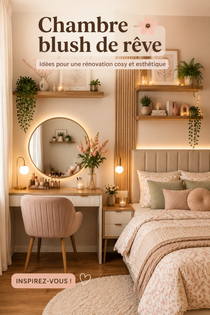 Chambre apaisante avec des éléments de décoration douce et romantique