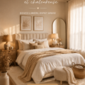 Chambre minimaliste éclairée par une douce lumière naturelle
