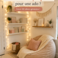 Chambre d'ado moderne avec un espace de travail confortable et décoré
