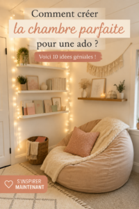 Chambre d'ado moderne avec un espace de travail confortable et décoré