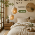 Chambre zen avec des couleurs douces et un éclairage apaisant
