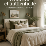 Chambre de ferme cosy avec des meubles en bois et des textiles doux