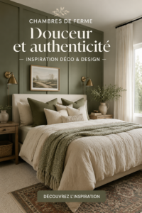 Chambre de ferme cosy avec des meubles en bois et des textiles doux