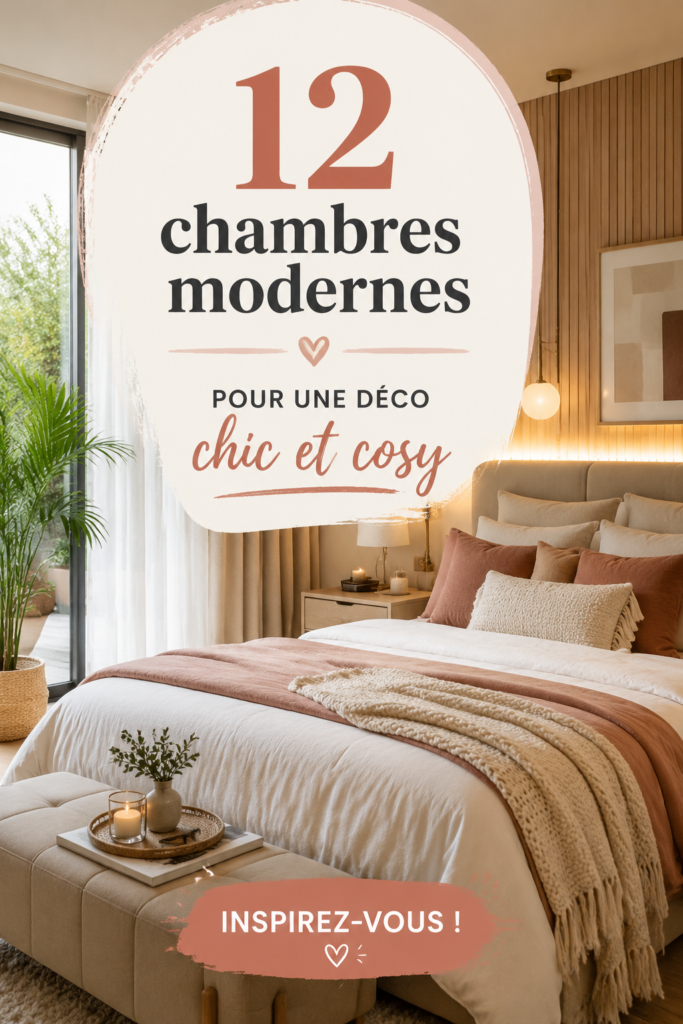 Chambre moderne au style chic avec des éléments cosy.