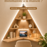 Un coin bureau minimaliste avec un bureau simple et des décorations épurées