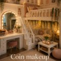 Espace maquillage chaleureux aménagé avec soin et décor