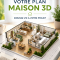 Une illustration d'un plan de maison en 3D coloré, mettant en valeur une conception moderne et accessible.
