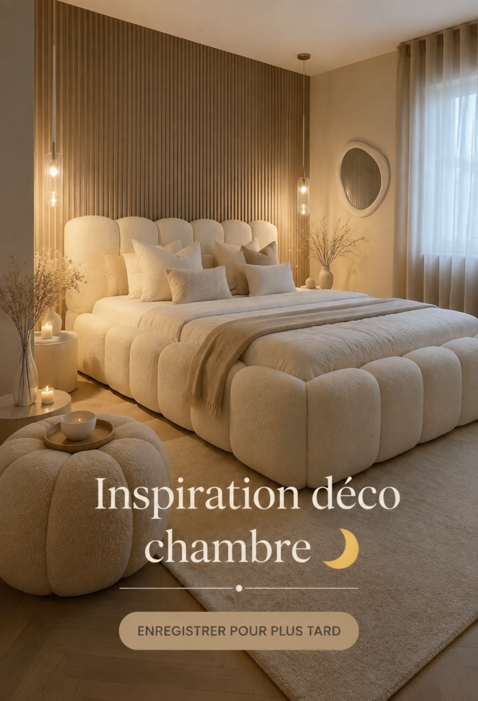 Chambre chaleureuse avec des touches personnelles et un éclairage doux, décorée avec style.