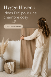 Chambre cosy décorée dans un style hygge avec des éléments naturels et des couleurs douces