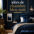 Chambre moderne avec décoration bleu nuit élégante