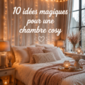 Chambre avec une décoration cosy et chaleureuse, incluant des textiles doux et des couleurs apaisantes.