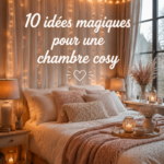 Chambre avec une décoration cosy et chaleureuse, incluant des textiles doux et des couleurs apaisantes.