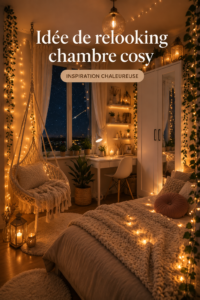 Chambre chaleureuse et accueillante avec des tons doux et des textiles confortables.