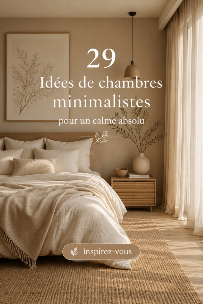 Chambre minimaliste avec des tons doux et peu de décoration pour un espace apaisant