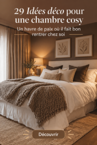 Une chambre cosy avec des couleurs douces et des textures chaleureuses, idéale pour se détendre.