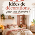 Chambre chaleureuse avec des couleurs douces et des éléments de décoration tendance.