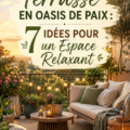 Terrasse aménagée en oasis de paix avec des plantes et des coussins confortables.