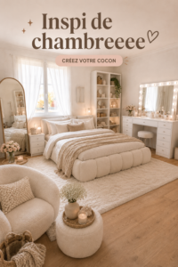 Chambre chaleureuse avec des éléments DIY créatifs.