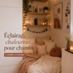 Lumières murales chaleureuses dans une chambre cozy.