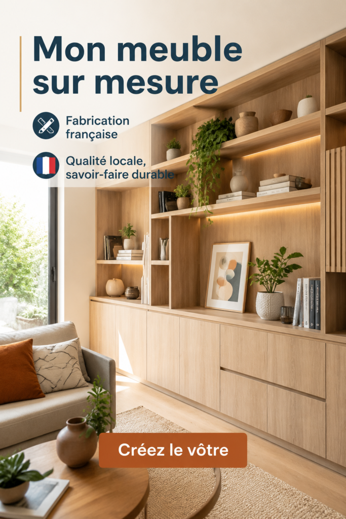 Meuble sur mesure en bois fabriqué en France, design moderne
