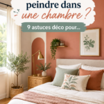 Une chambre avec des murs colorés et une décoration harmonieuse.