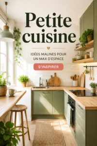 Petite cuisine chaleureuse avec des éléments de rangement intelligents