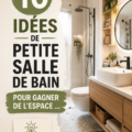 Une petite salle de bain bien aménagée avec des rangements astucieux et des couleurs claires.