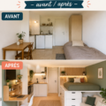 Studio de 10m² rénové avec des espaces optimisés et un décor chaleureux