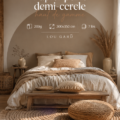 Papier peint demi-cercle haut de gamme dans un salon moderne