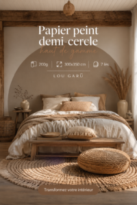 Papier peint demi-cercle haut de gamme dans un salon moderne
