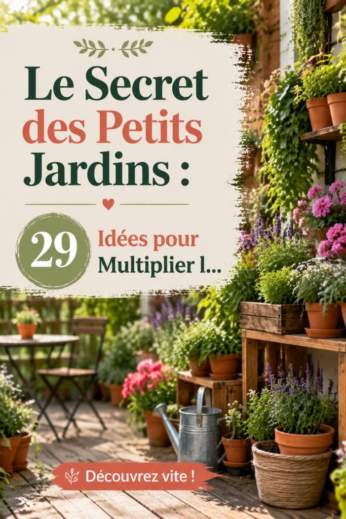 Petit jardin coloré avec des plantes en pots disposées sur un balcon